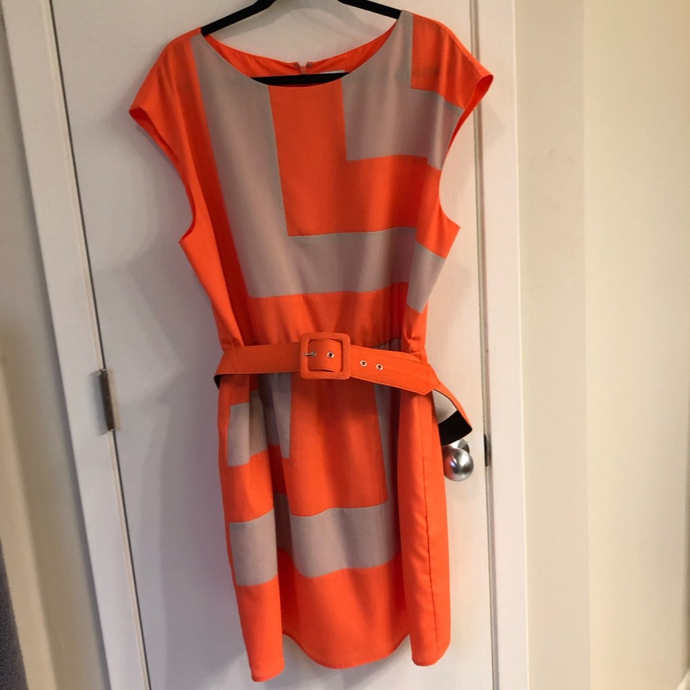 Orange and Taupe dress